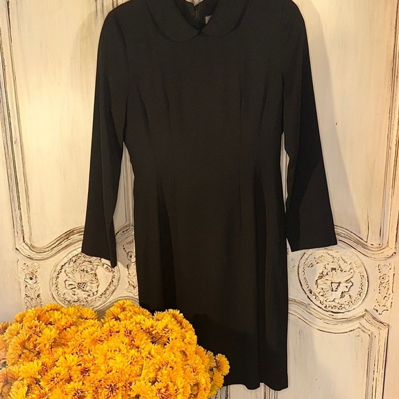 Je Run Elegant Black Long Sleeve Peter Pan  Collar Long Sleeve Dress - Picture 1 of 9